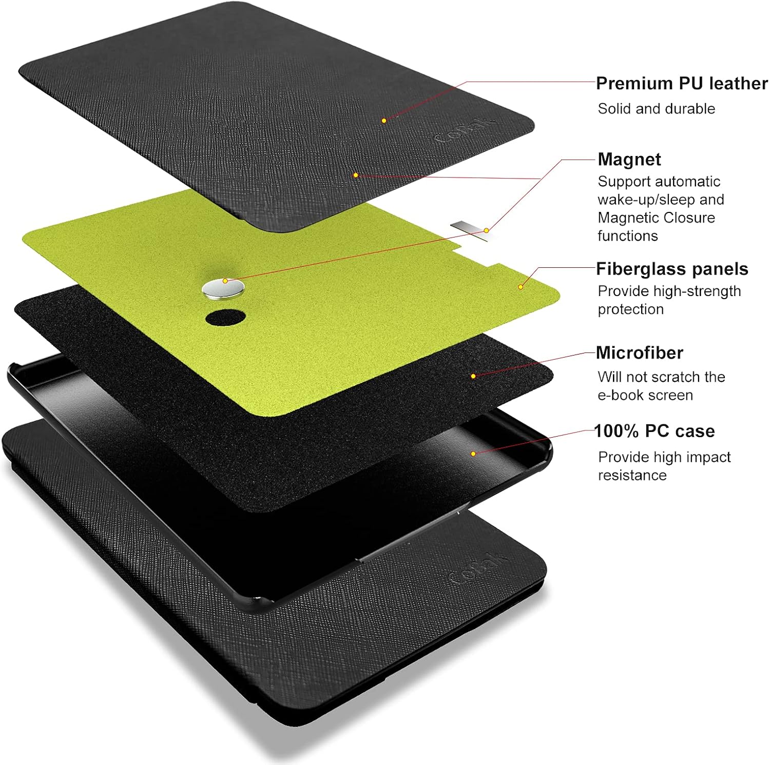 ESTUCHE PARA KINDLE 6' COBAK BASIC 11ª GEN 2024/2022 NEGRO - 4