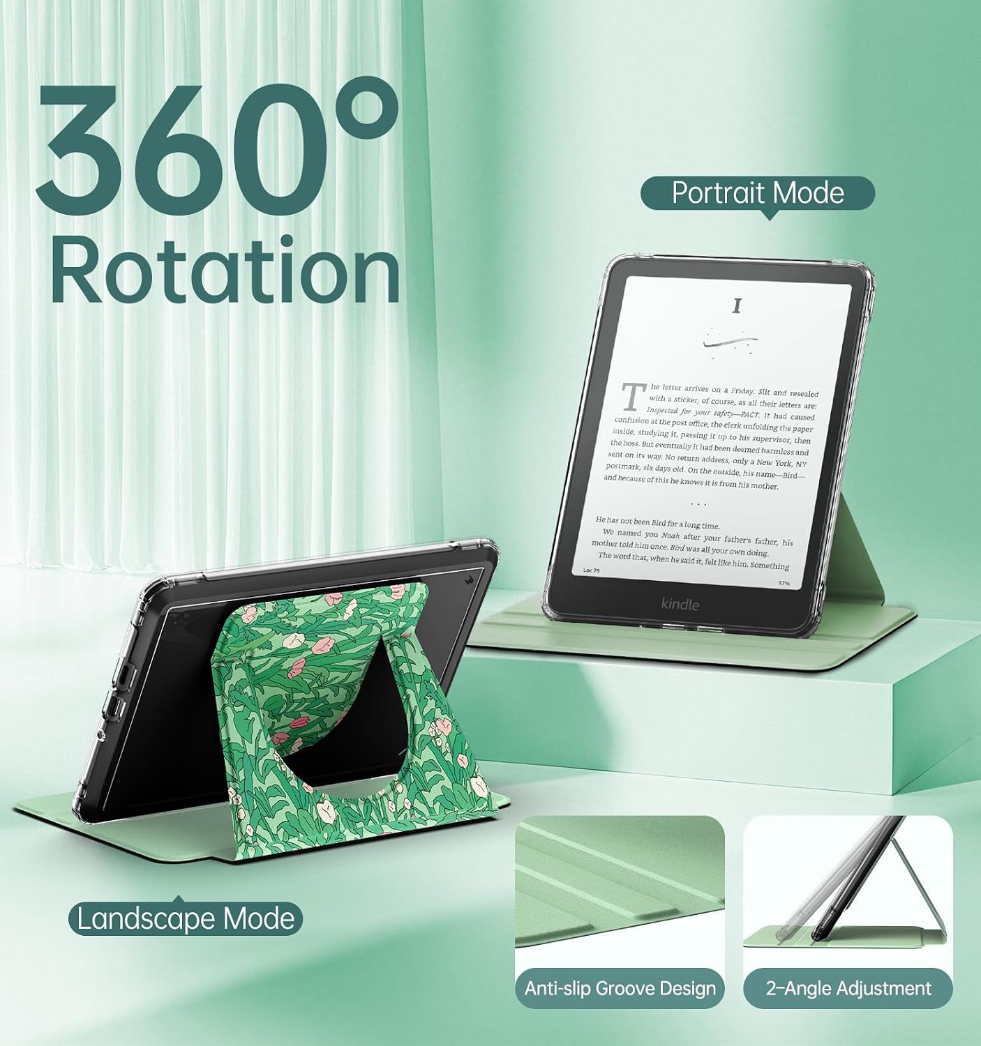 ESTUCHE MOKO GIRATORIO 360° PARA KINDLE PAPERWHITE 7' 12ª GEN 2024 Y COLORSOFT - 4