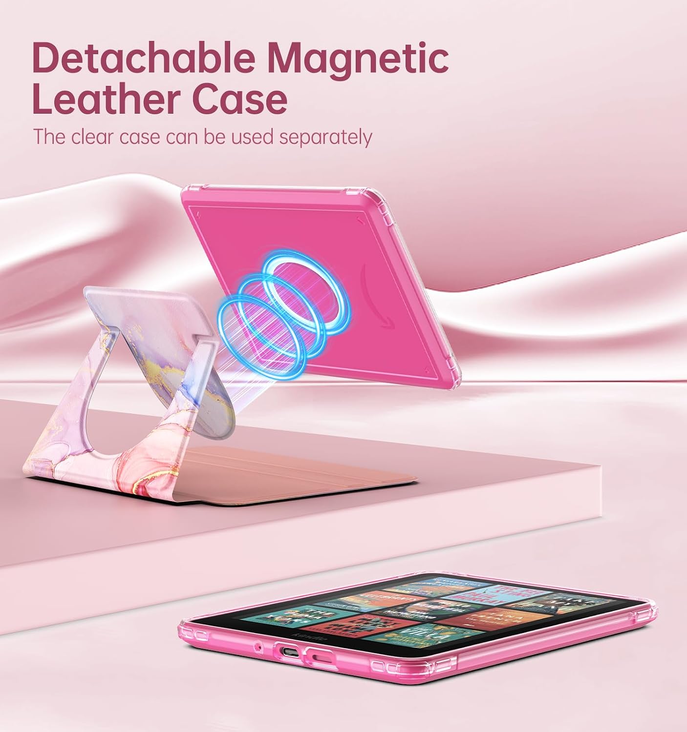 ESTUCHE MOKO PARA LECTOR EBOOK 7' 360° ROTATORIO DESMONTABLE ROSADO - 3