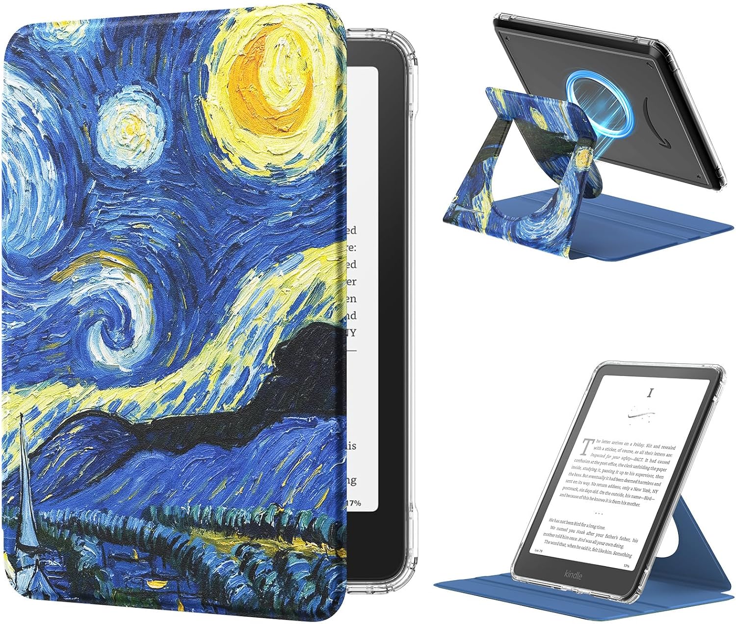 ESTUCHE MOKO GIRATORIO 360° DESMONTABLE PARA EBOOK 7' STARRY NIGHT - 1