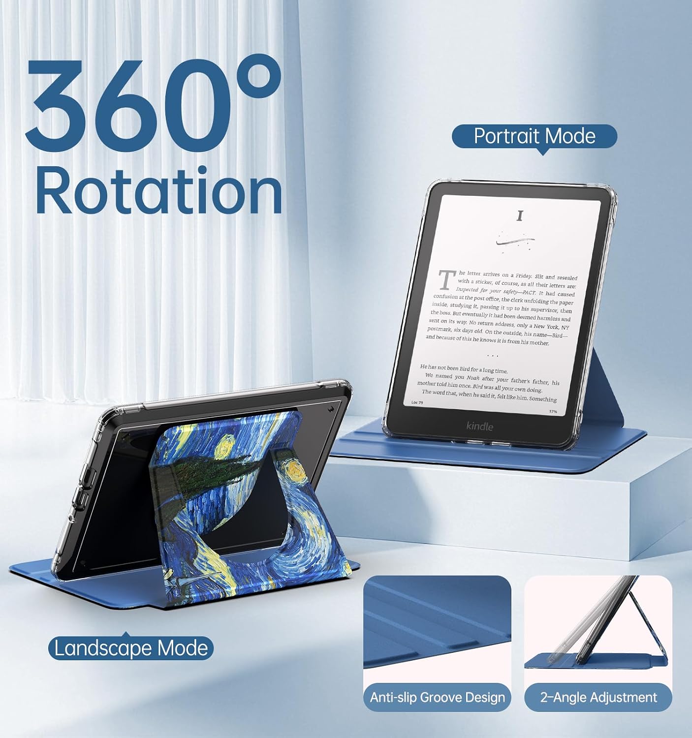 ESTUCHE MOKO GIRATORIO 360° DESMONTABLE PARA EBOOK 7' STARRY NIGHT - 4