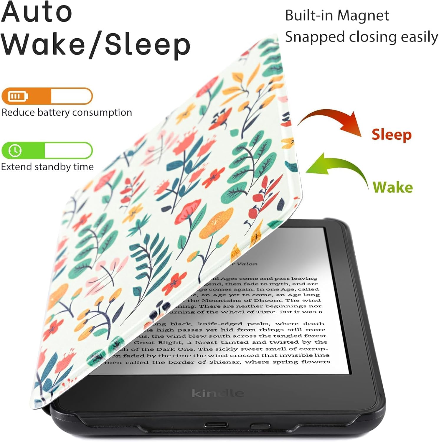 ESTUCHE COBAK PARA KINDLE BASIC 6' 11ª GEN 2024/2022 FLORAL - 3