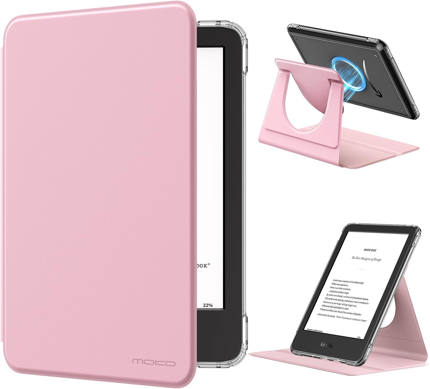 ESTUCHE MOKO PARA KINDLE BASIC 6' 11ª GENERACIÓN 2024/2022 ROSADO - 1