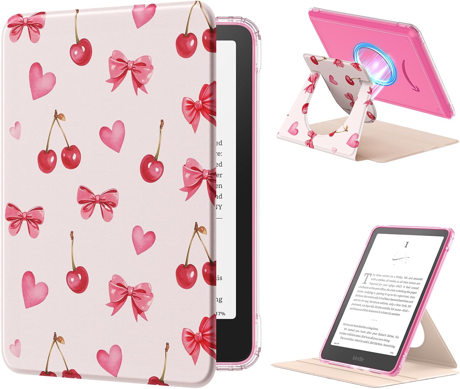 ESTUCHE MOKO 360° ROTATIVO DESMONTABLE PARA EBOOK READER 7' CHERRY BOW - 1