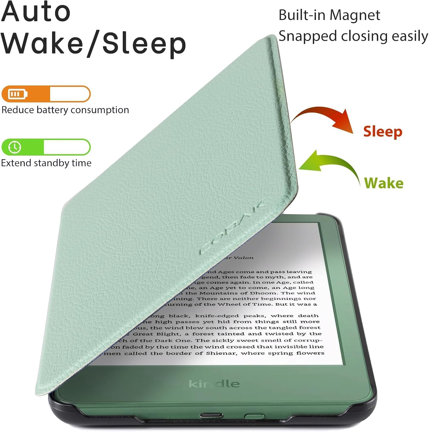 ESTUCHE COBAK PARA KINDLE BASIC 6' 11ª GEN 2024/2022 VERDE ACEITUNA - 3