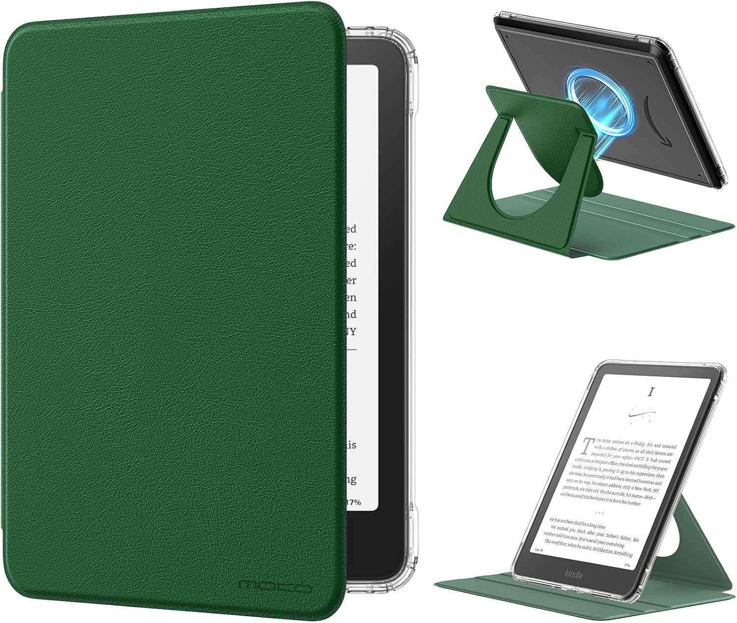 ESTUCHE MOKO 360° ROTATIVO DESMONTABLE PARA EBOOK READER 7' VERDE HOJA DE LOTO - 1