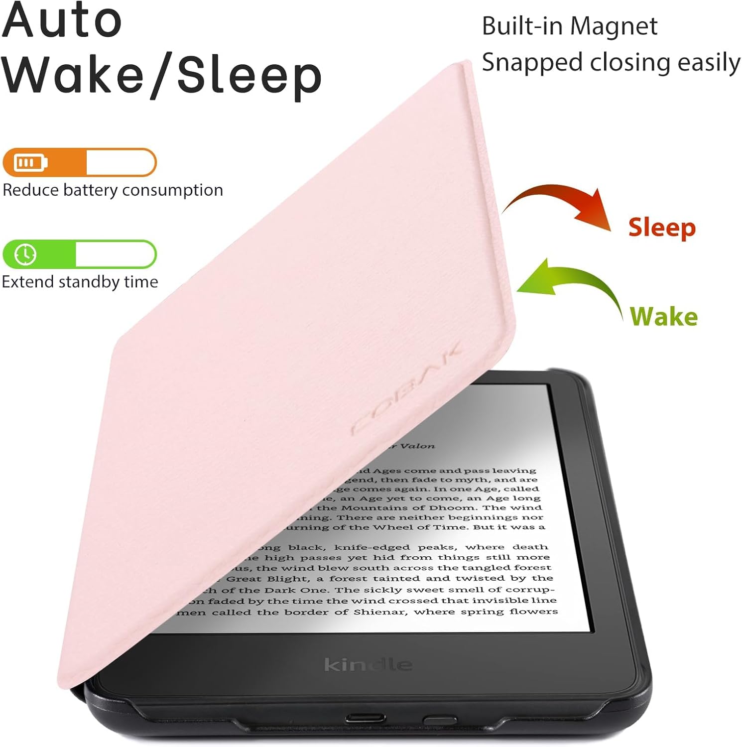 ESTUCHE COBAK PARA KINDLE BASIC 6' 11ª GEN 2024/2022 ROSADO - 3