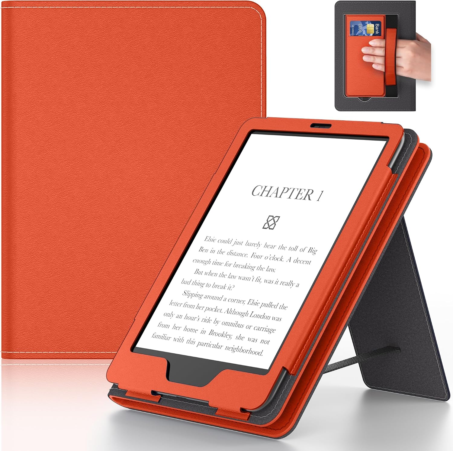 ESTUCHE PARA TABLET LAINERGIE 6 PULGADAS CON SOPORTE Y CORREA DE MANO COLOR ACEITUNA - 5