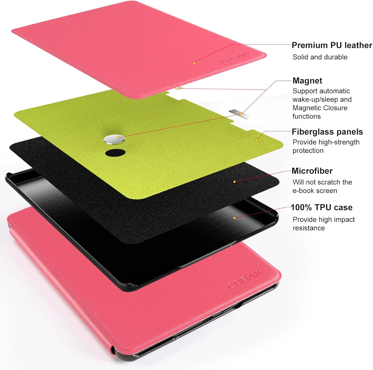 FUNDA PARA TABLET COBAK 6 PULGADAS RASPBERRY - 3