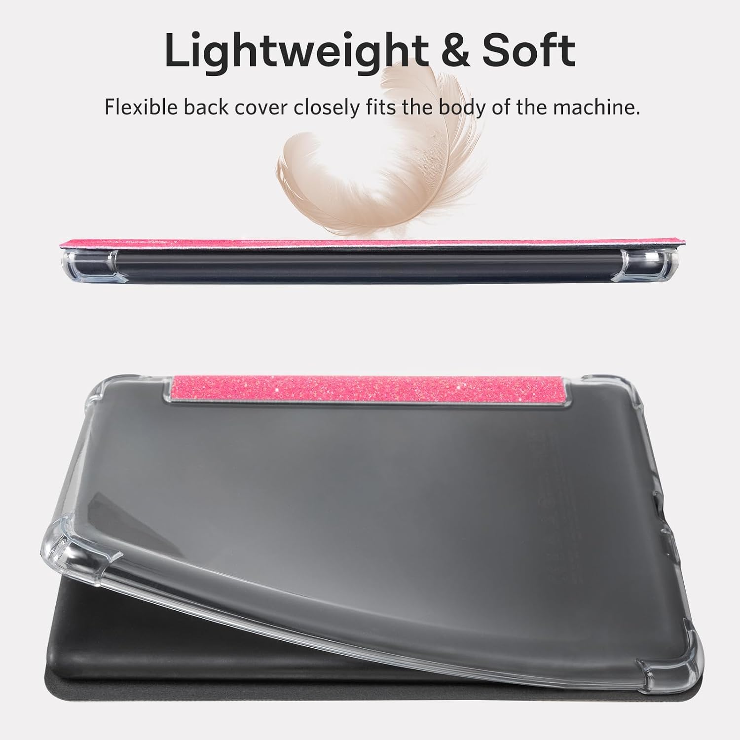 ESTUCHE COBAK PARA EREADER 7' CON CUBIERTA DE CUERO PU Y RESPALDO DE SILICONA TRANSPARENTE - 3