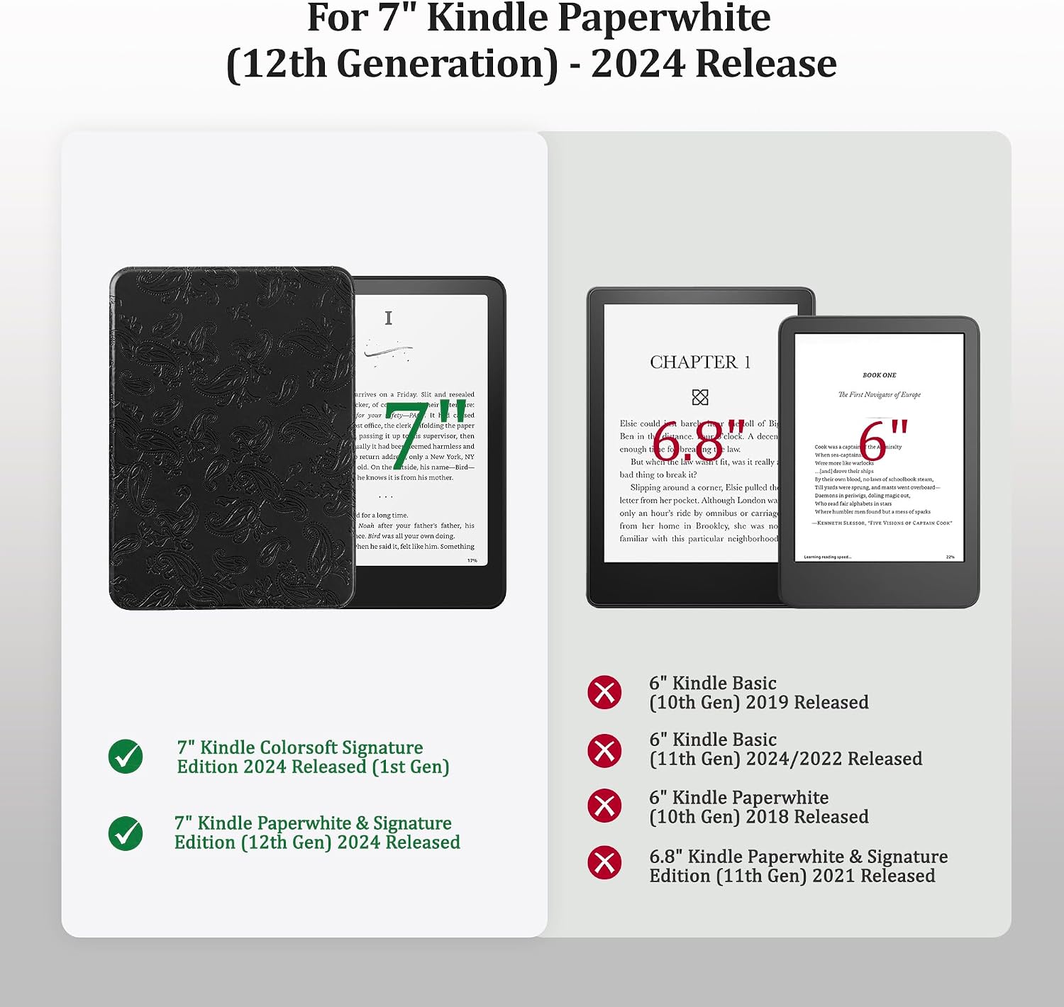 ESTUCHE SESENSE MAGNÉTICO PARA KINDLE PAPERWHITE 7'' 12ª GEN 2024 Y COLORSOFT - 2