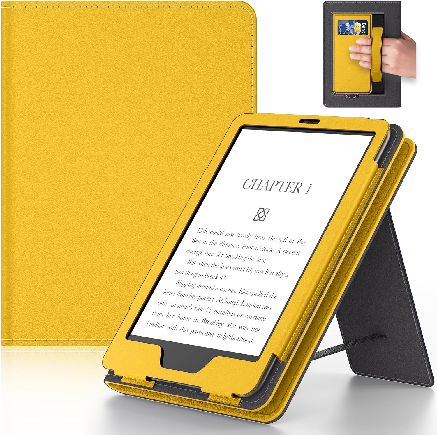 ESTUCHE LAINERGIE 6IN CON CORREA DE MANO Y SOPORTE AMARILLO - 1