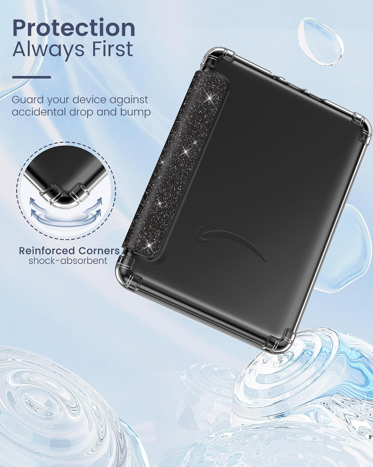 ESTUCHE MOKO PARA KINDLE PAPERWHITE 12ª GEN Y COLORSOFT 2024 NEGRO CON BRILLO - 3