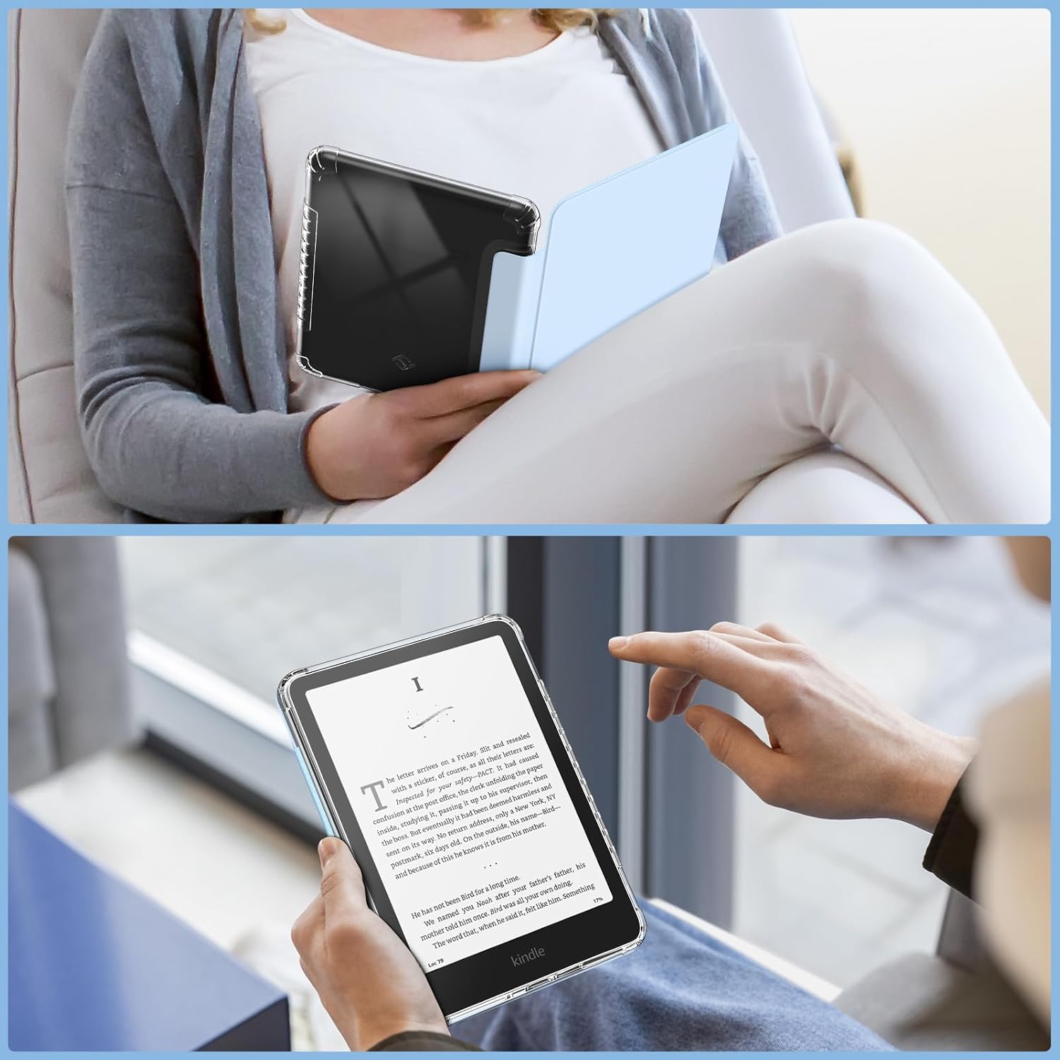 ESTUCHE FINTIE TRANSPARENTE PARA KINDLE PAPERWHITE 7' 12ª GEN 2024 Y KINDLE COLORSOFT - 5
