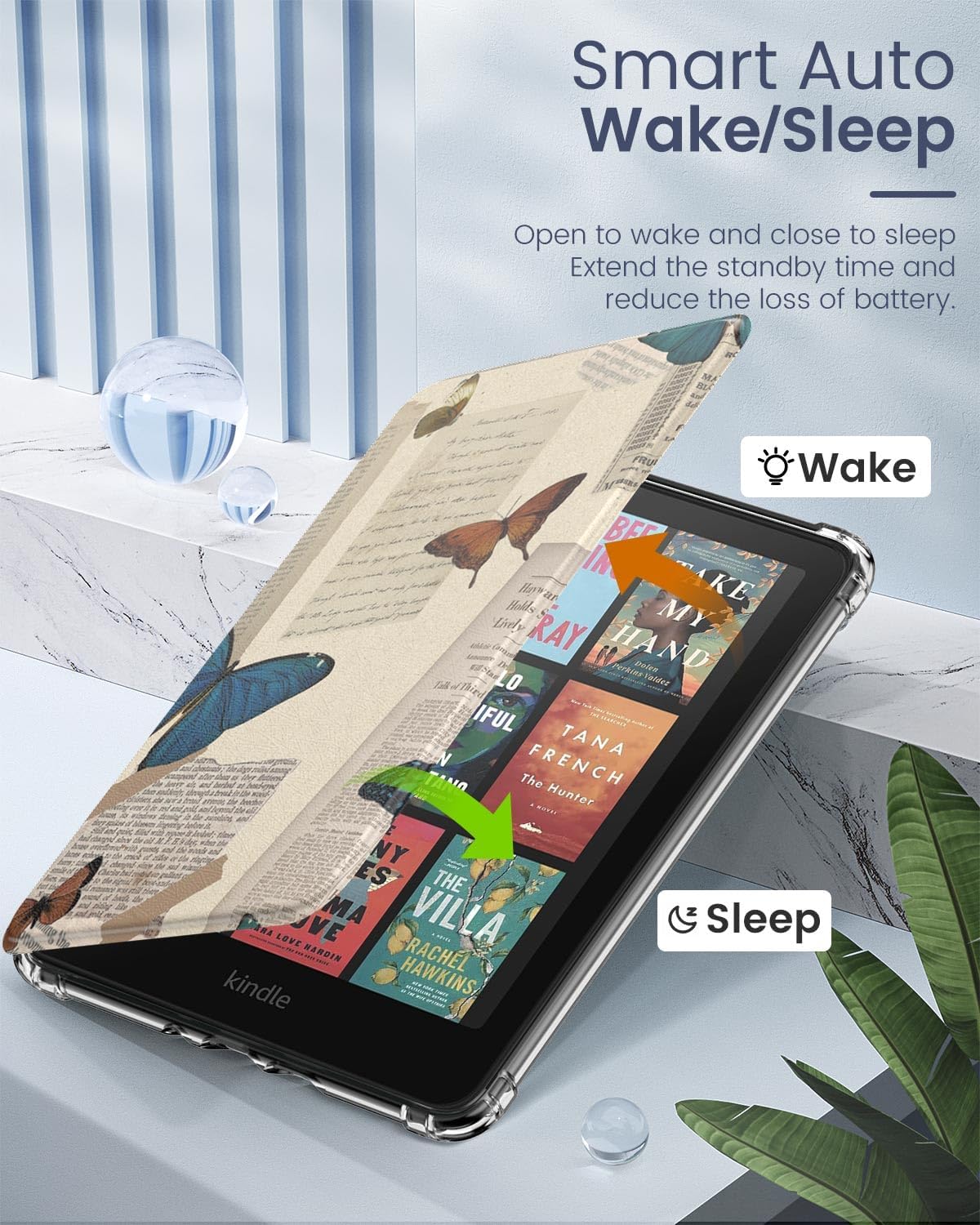 ESTUCHE MOKO PARA KINDLE PAPERWHITE 12ª GEN Y COLORSOFT 2024 MARIPOSA VINTAGE - 5