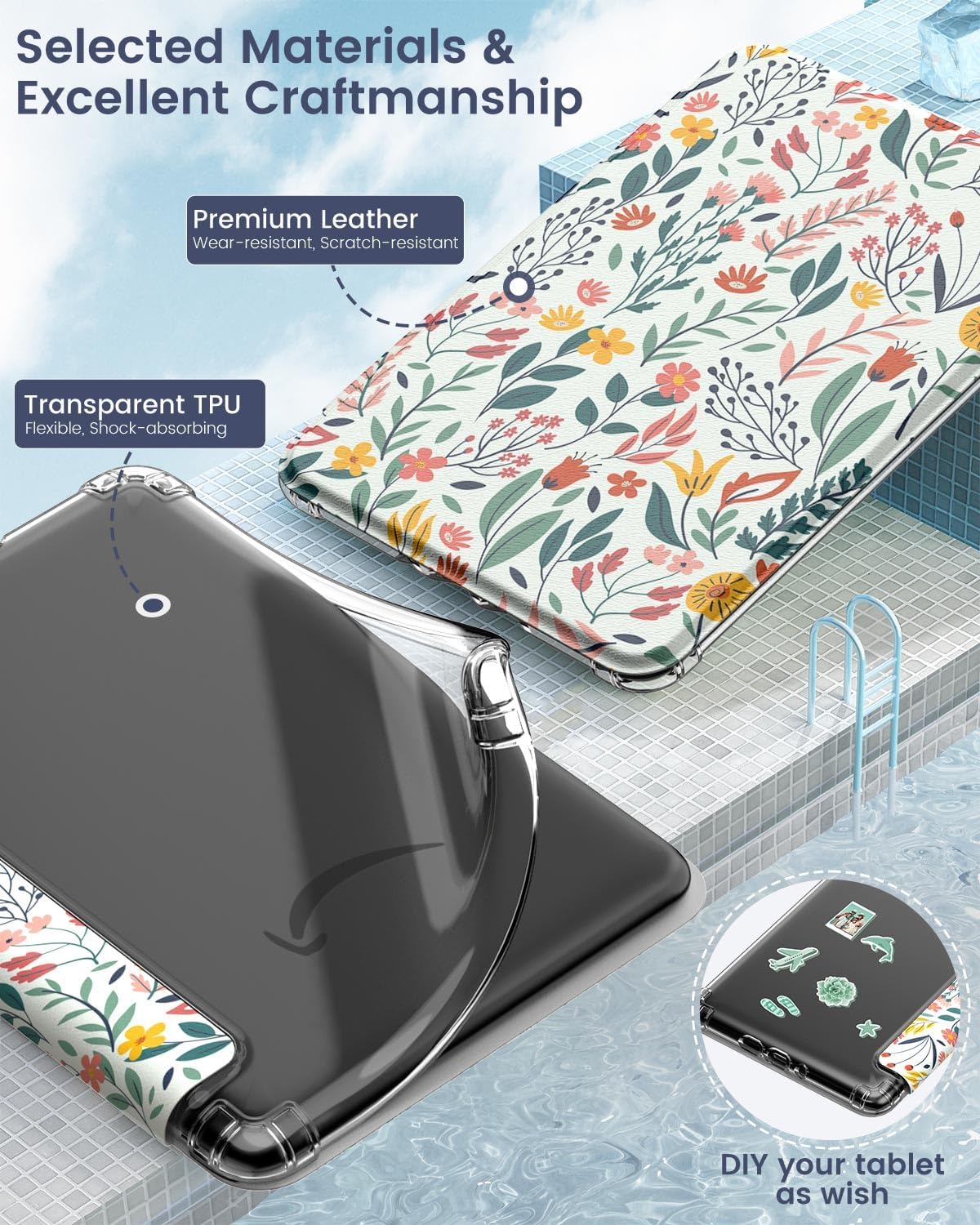ESTUCHE MOKO PARA KINDLE PAPERWHITE 12TH GEN Y COLORSOFT 2024 FLORES - 4