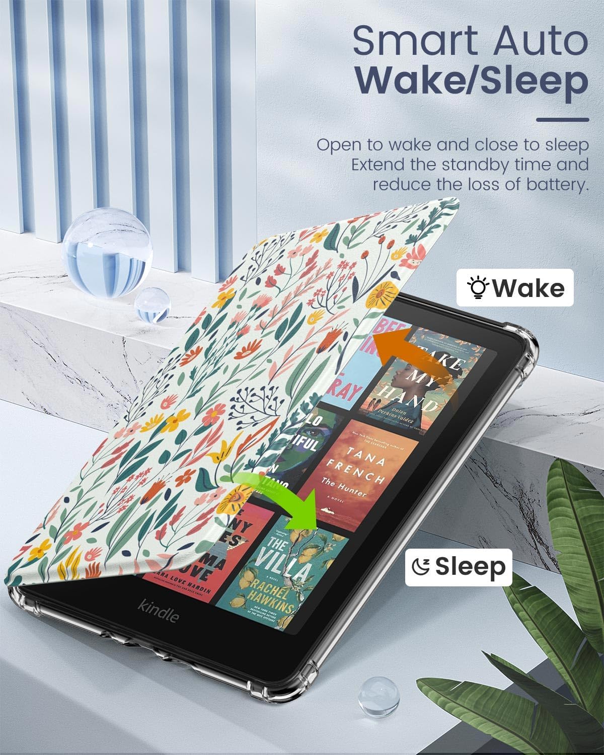ESTUCHE MOKO PARA KINDLE PAPERWHITE 12TH GEN Y COLORSOFT 2024 FLORES - 5