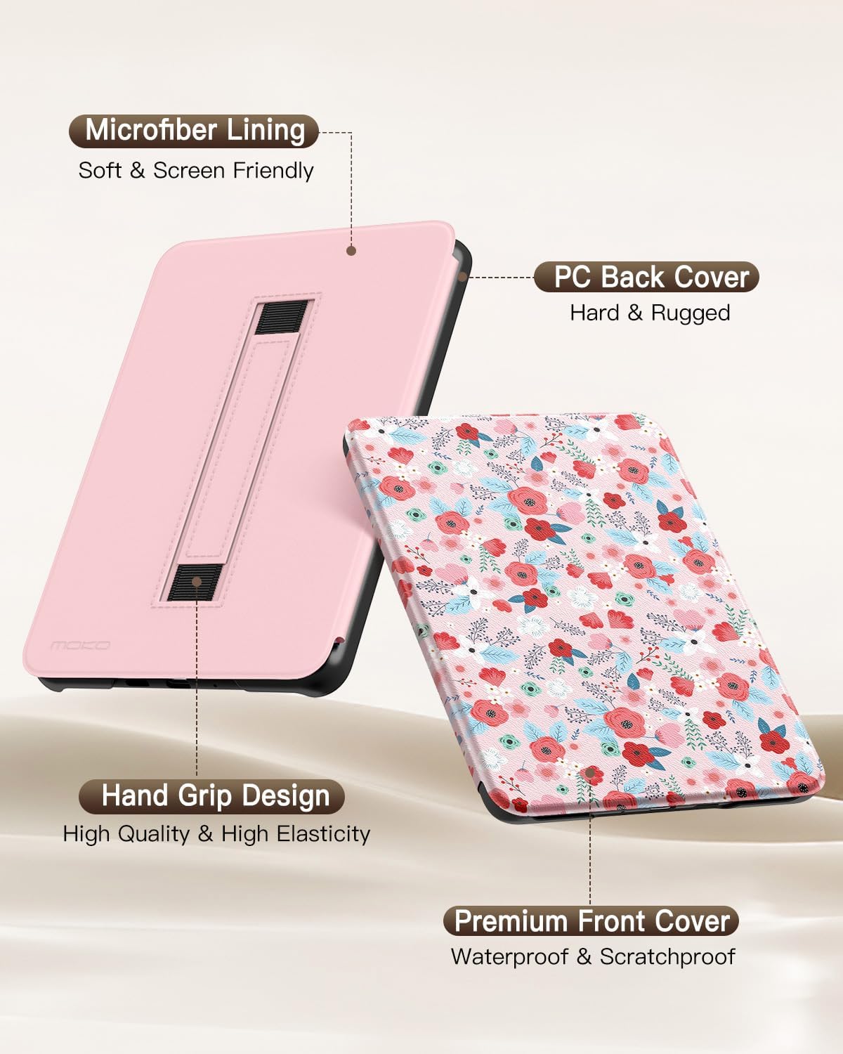 ESTUCHE MOKO PARA KINDLE PAPERWHITE 7' 12ª GEN 2024 COLORSOFT ROSADO PRIMAVERA - 5