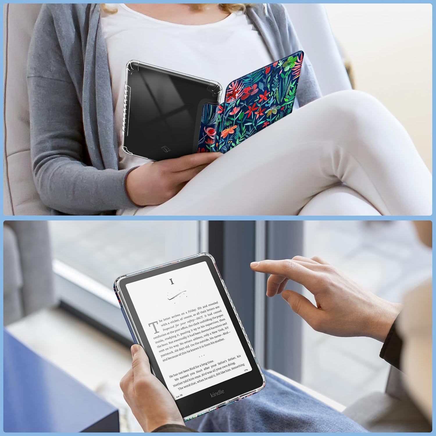 ESTUCHE FINTIE TRANSPARENTE PARA KINDLE PAPERWHITE 7' 12ª GEN 2024 Y KINDLE COLORSOFT - 5