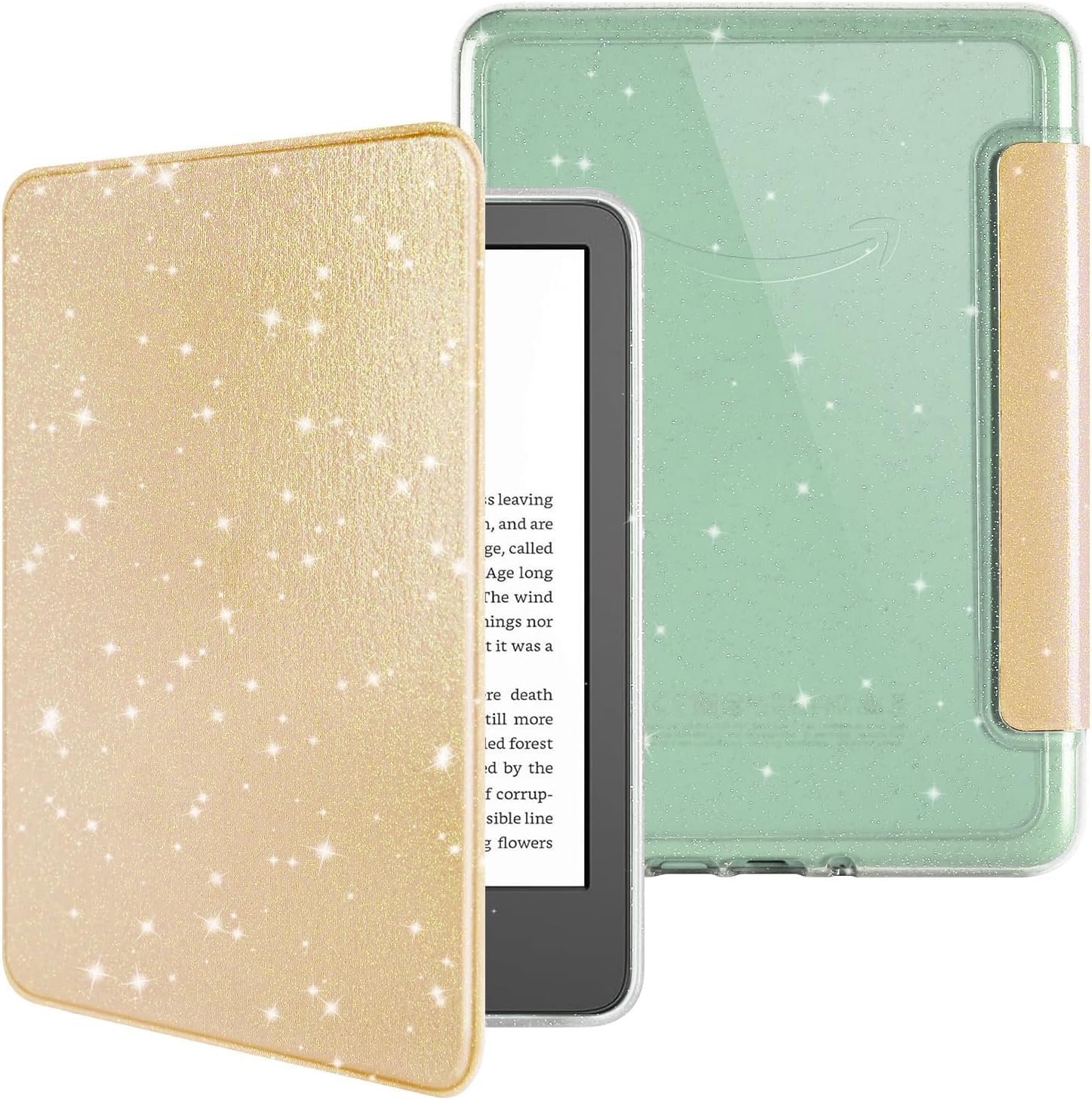 ESTUCHE HOICHOE GLITTER PARA KINDLE BASIC 6' 11ª GEN 2024/2022 DORADO - 1
