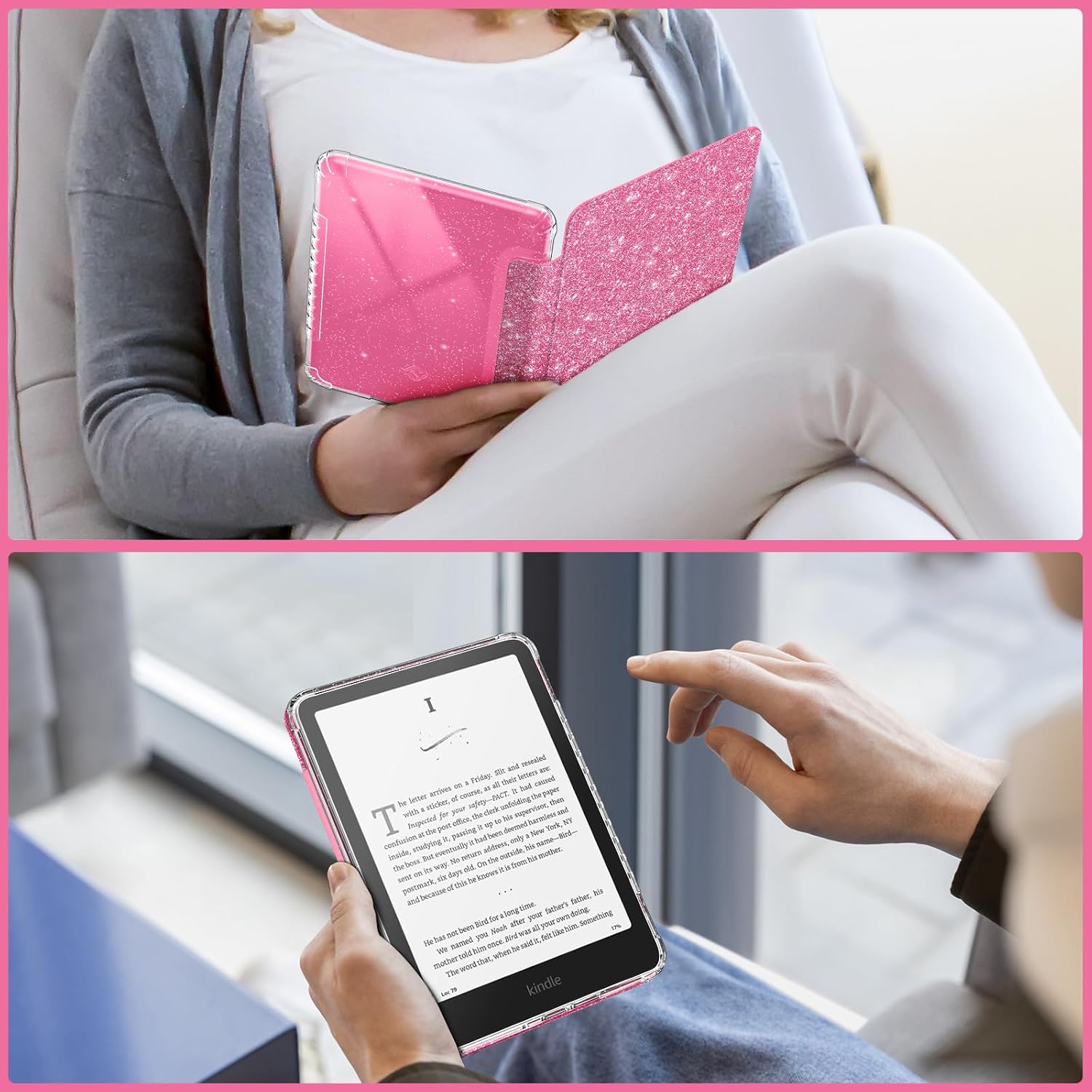 ESTUCHE FINTIE TRANSPARENTE PARA KINDLE PAPERWHITE 7' 12ª GEN 2024 Y KINDLE COLORSOFT - 5