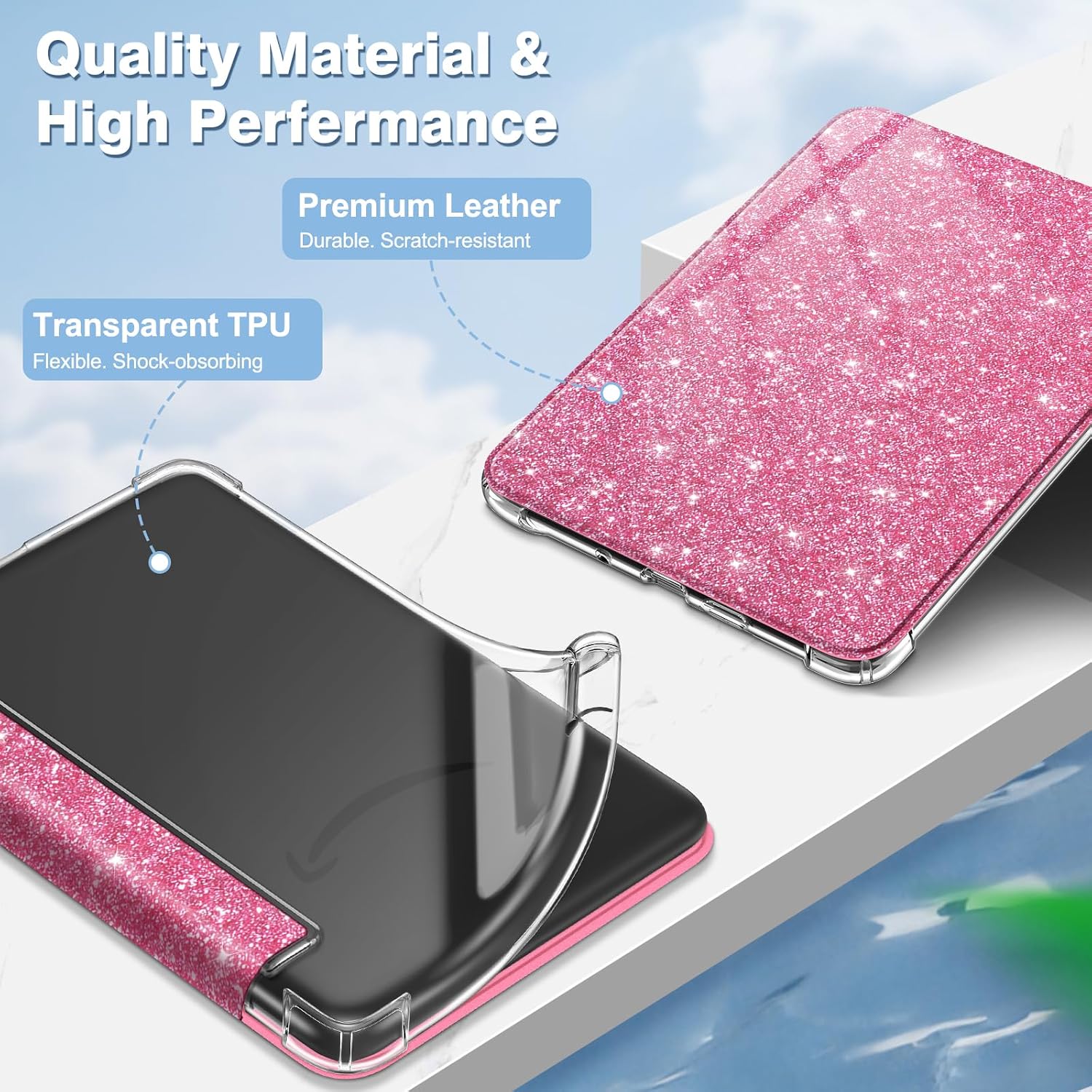 ESTUCHE FINTIE SLIM TPU PARA KINDLE 6' 11ª GENERACIÓN 2024/2022 MAGENTA BRILLANTE - 5
