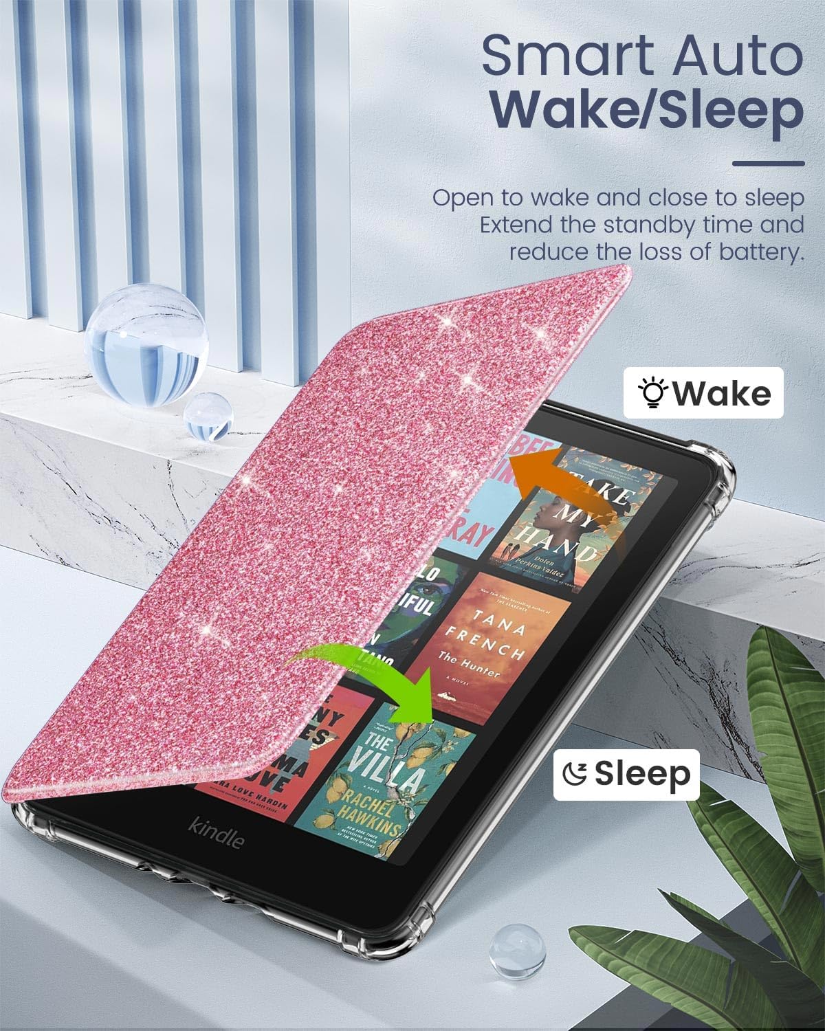 ESTUCHE MOKO PARA KINDLE PAPERWHITE 12ª GEN Y COLORSOFT 2024 ROSADO BRILLANTE - 5