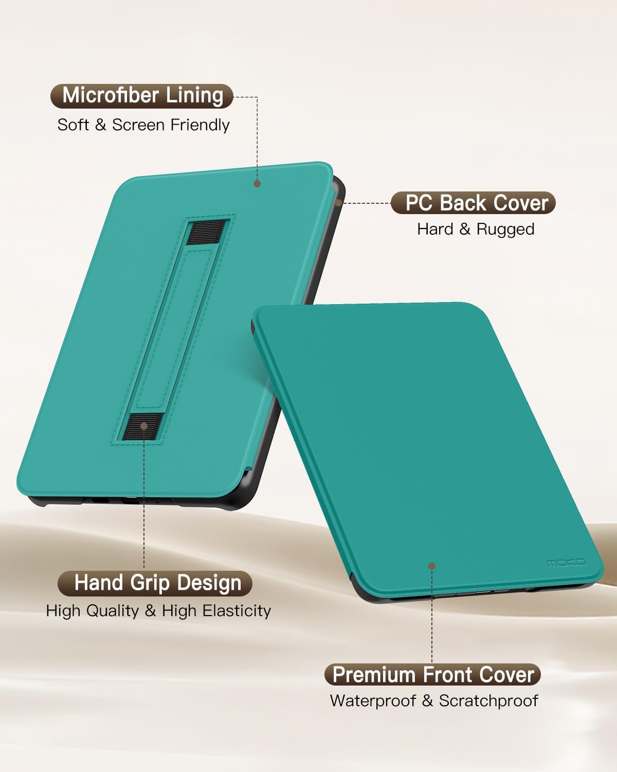 ESTUCHE MOKO PARA KINDLE 6' (11ª GENERACIÓN 2024/2022) VERDE JADE - 5