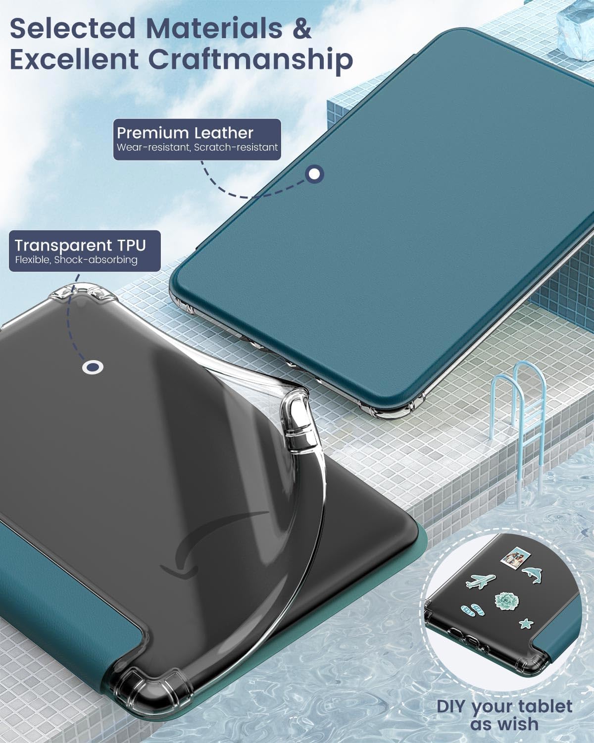 ESTUCHE MOKO PARA KINDLE PAPERWHITE 12ª GEN Y COLORSOFT 2024 TURQUESA - 4