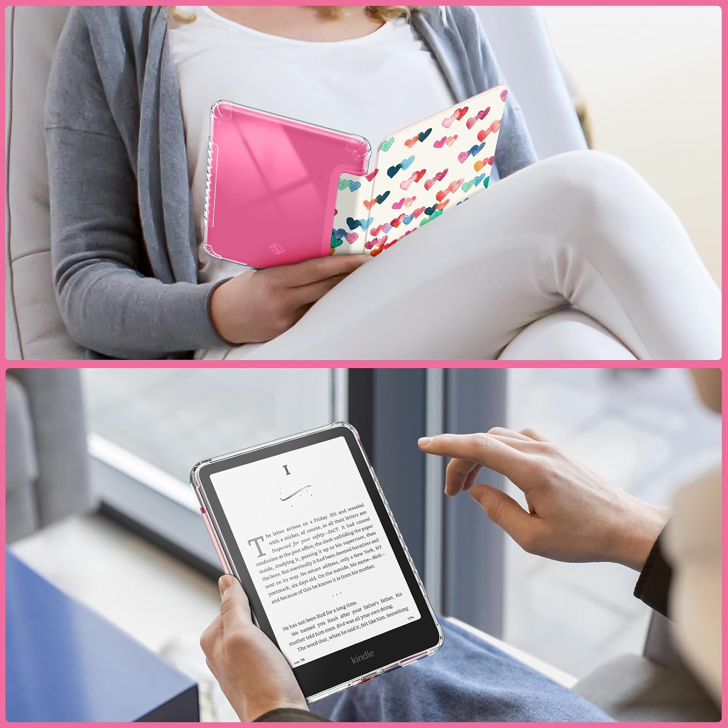 ESTUCHE TRANSPARENTE PARA KINDLE PAPERWHITE 7' 12ª GEN 2024 Y KINDLE COLORSOFT FINTIE - 5
