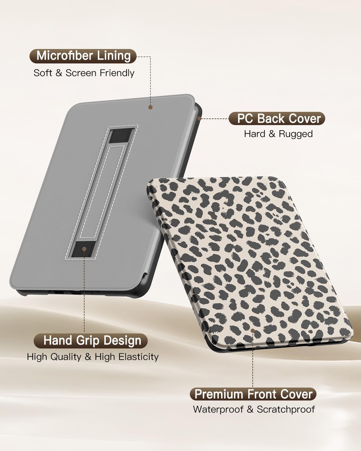 ESTUCHE MOKO PARA EBOOK READER 7' 12TH GEN 2024 LATTE LEOPARD - 5