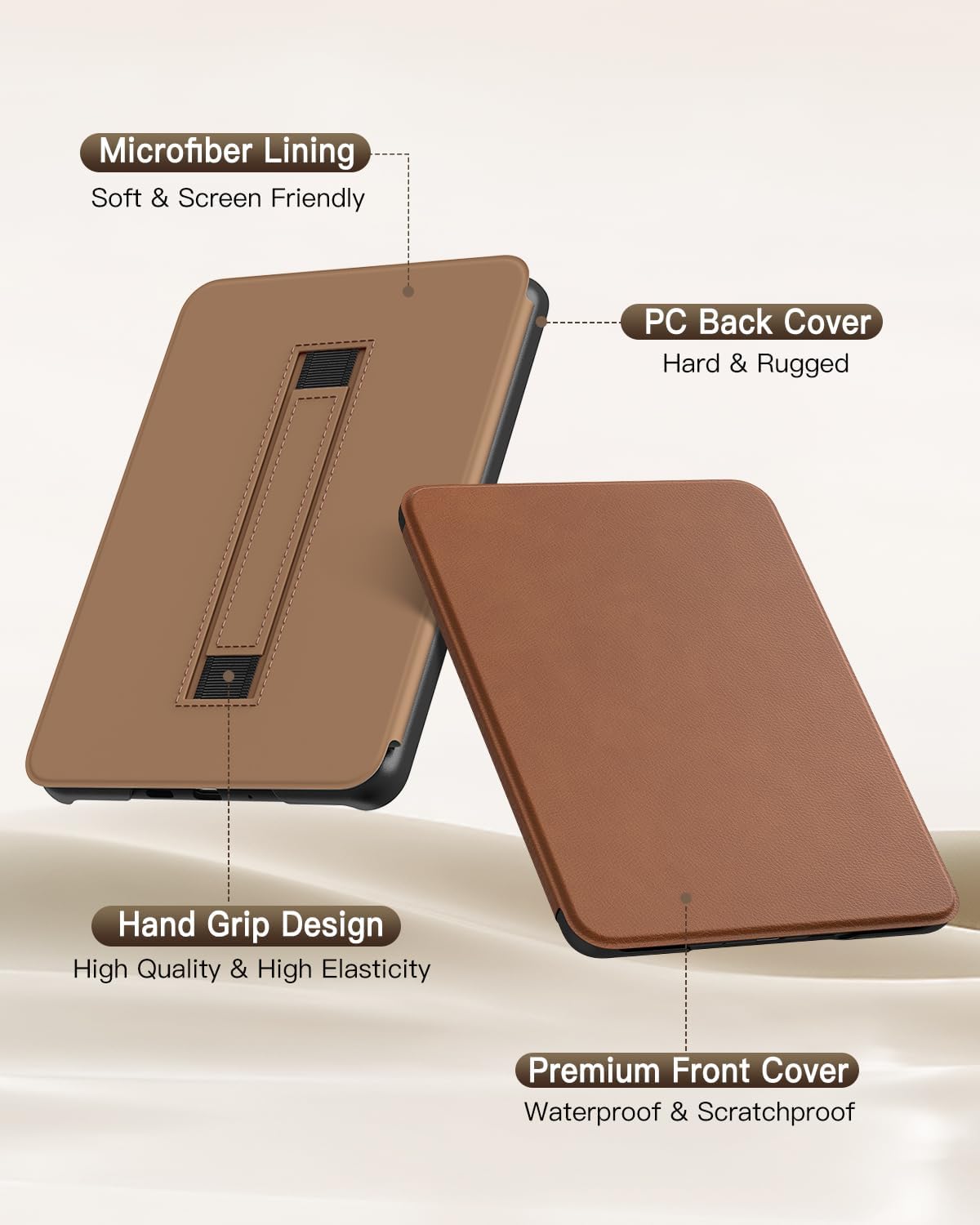 ESTUCHE MOKO PARA KINDLE PAPERWHITE 7' 12ª GEN 2024 COLORSOFT MARRÓN VINTAGE - 5