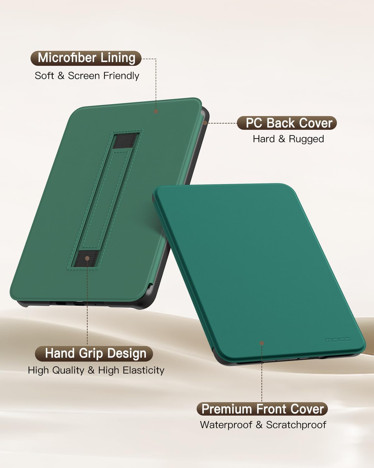 ESTUCHE MOKO PARA KINDLE PAPERWHITE 7' 12ª GEN 2024 Y COLORSOFT VERDE JADE - 5