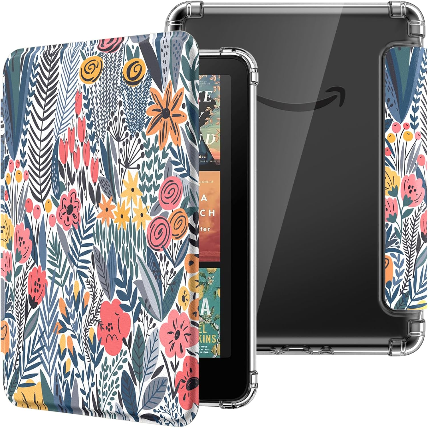 ESTUCHE MOKO PARA KINDLE PAPERWHITE 12ª GEN Y COLORSOFT 2024 AZUL HOJA - 1
