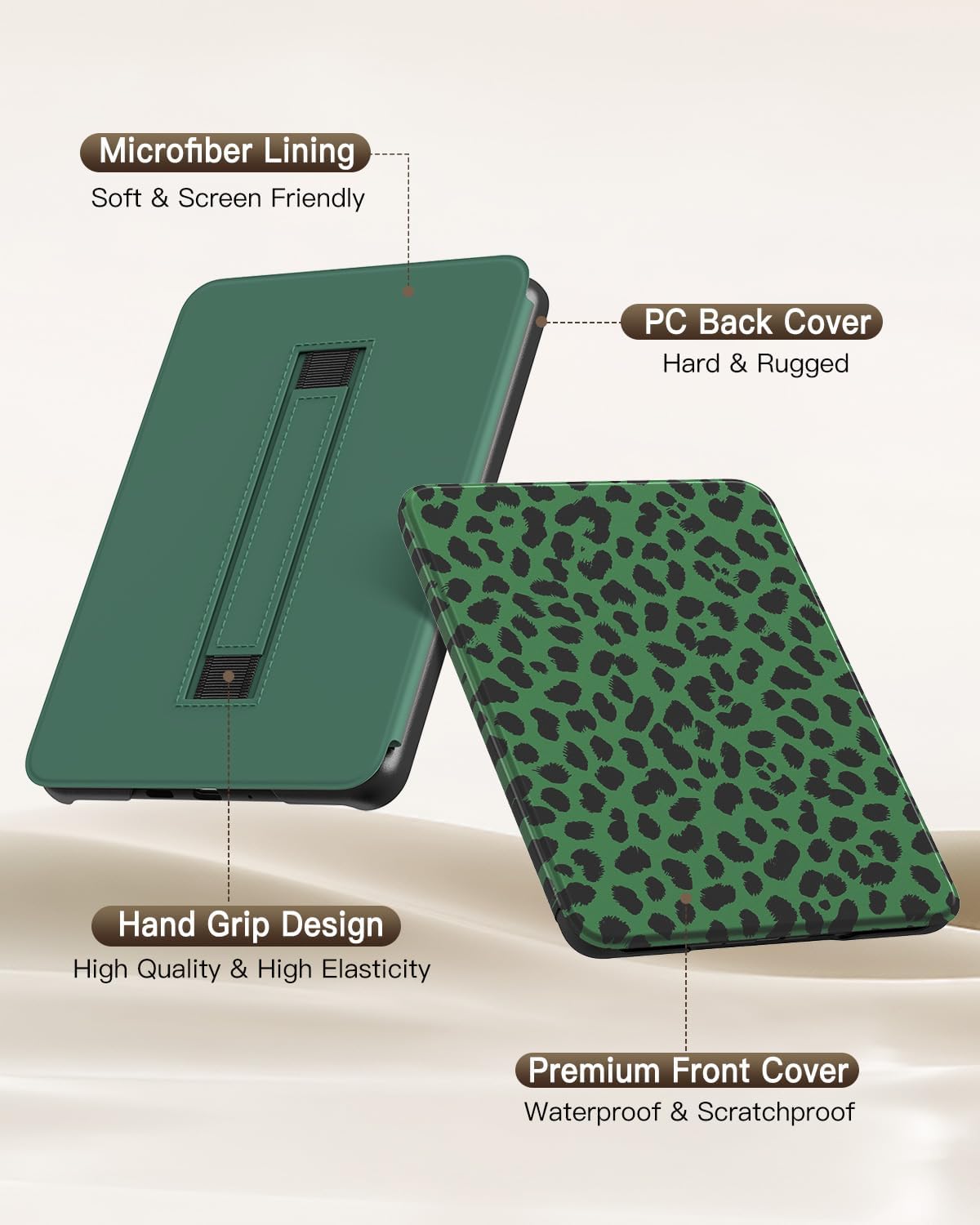 ESTUCHE MOKO PARA LECTOR ELECTRÓNICO 6' 11ª GENERACIÓN 2024/2022 VERDE LEOPARDO - 5