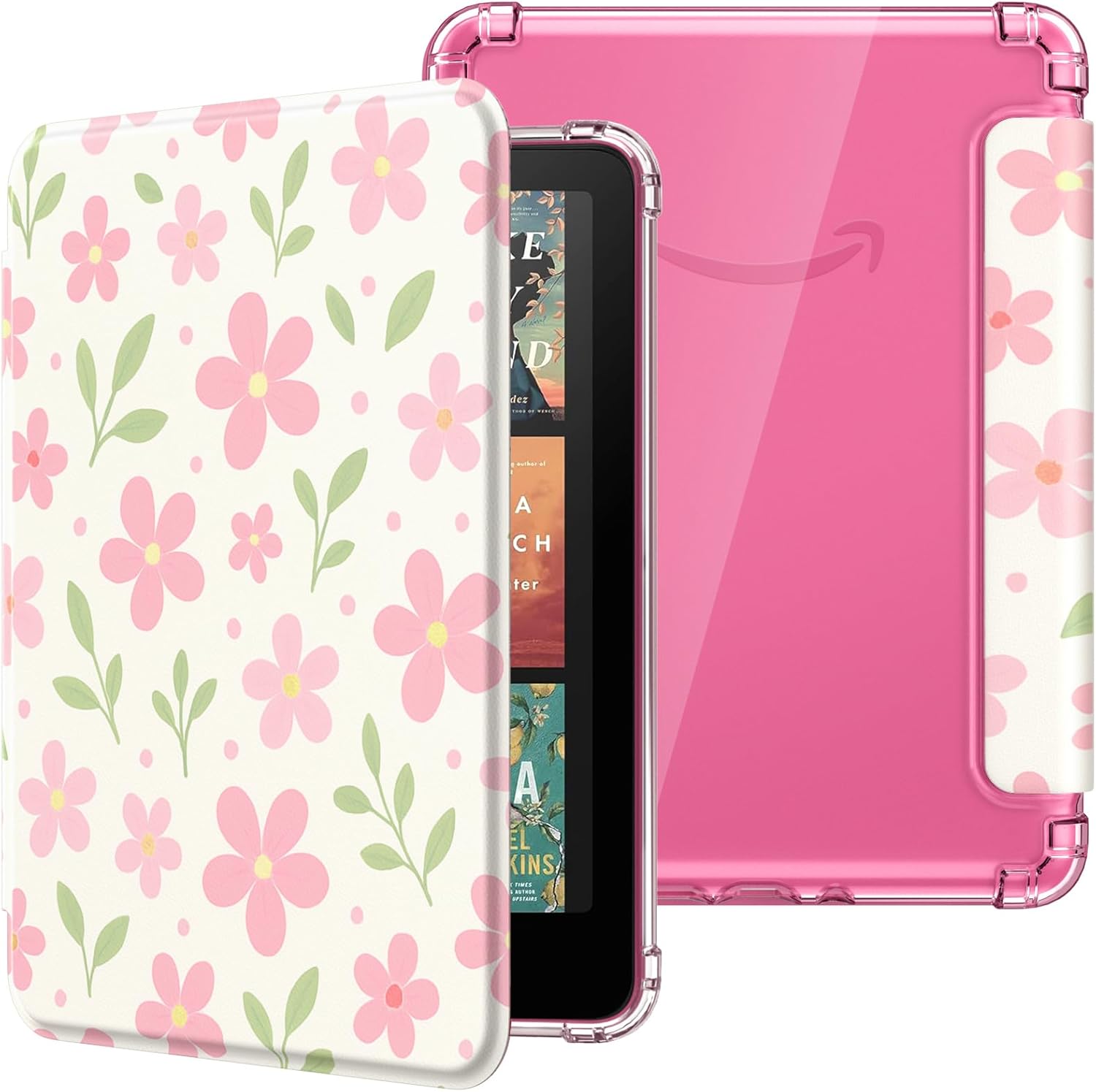 ESTUCHE MOKO PARA KINDLE PAPERWHITE 12ª GEN Y COLORSOFT 2024 FLORES Y HOJAS - 1