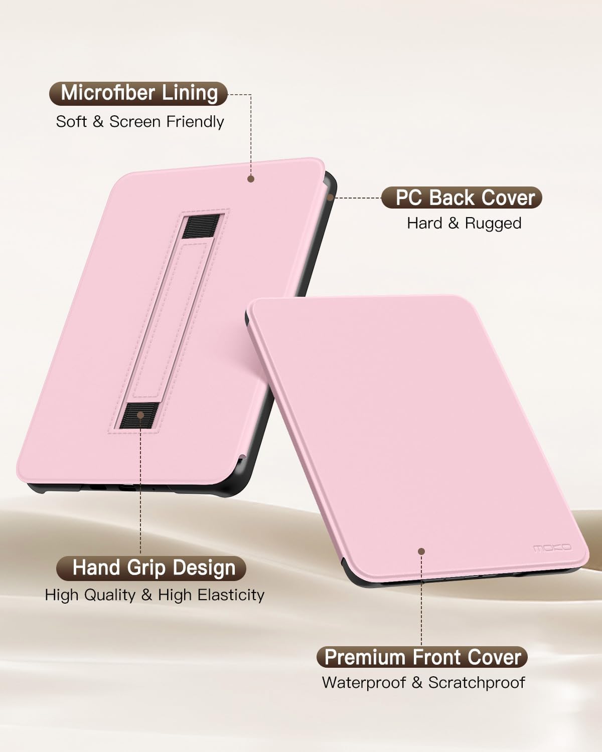 ESTUCHE MOKO PARA KINDLE PAPERWHITE 7' 12ª GEN 2024 Y COLORSOFT ROSADO - 5