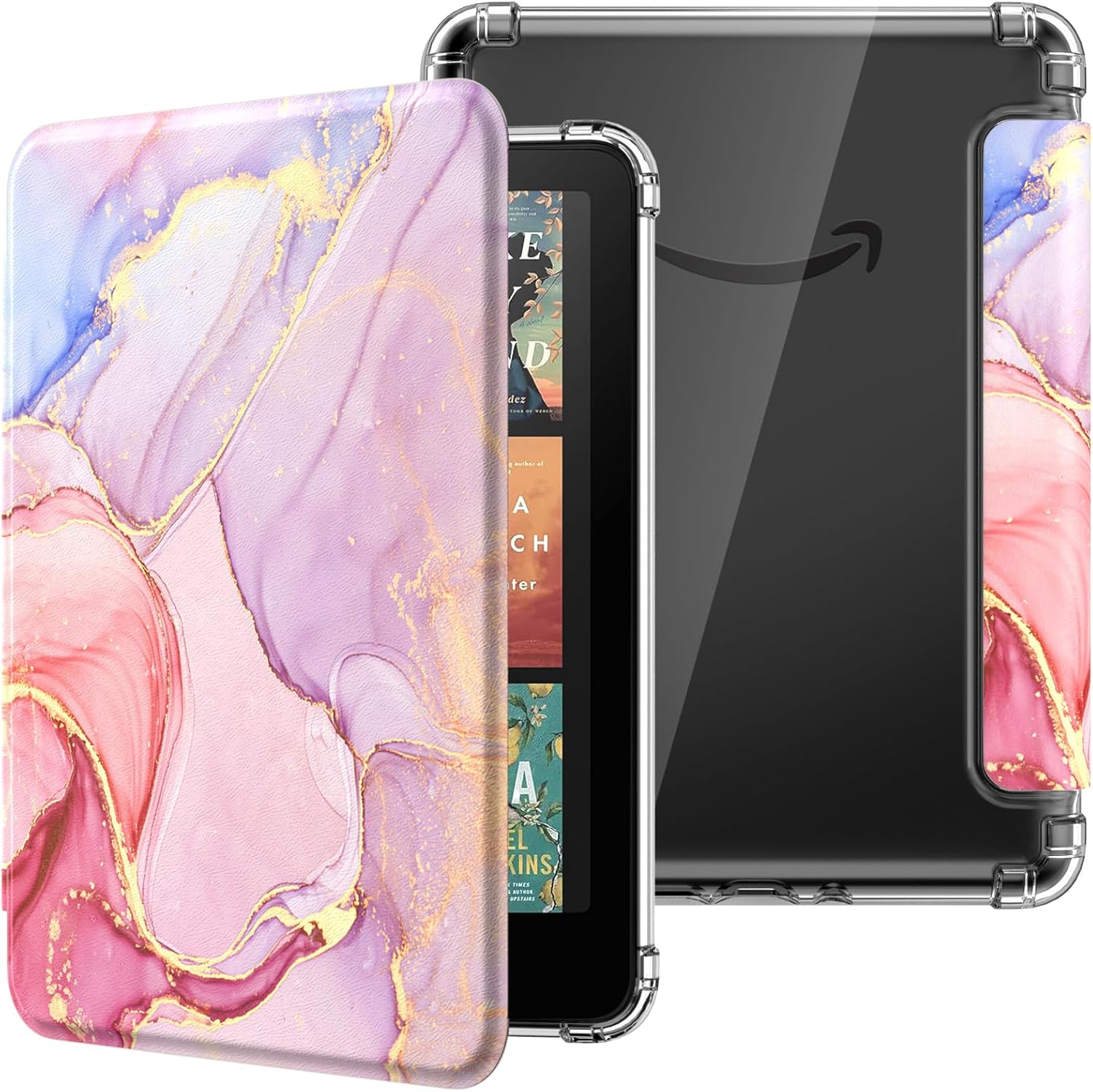 ESTUCHE MOKO PARA KINDLE PAPERWHITE 12ª GEN Y COLORSOFT 2024 ROSA DORADO MÁRMOL - 1