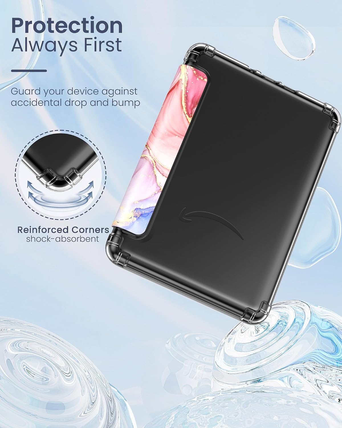ESTUCHE MOKO PARA KINDLE PAPERWHITE 12ª GEN Y COLORSOFT 2024 ROSA DORADO MÁRMOL - 3