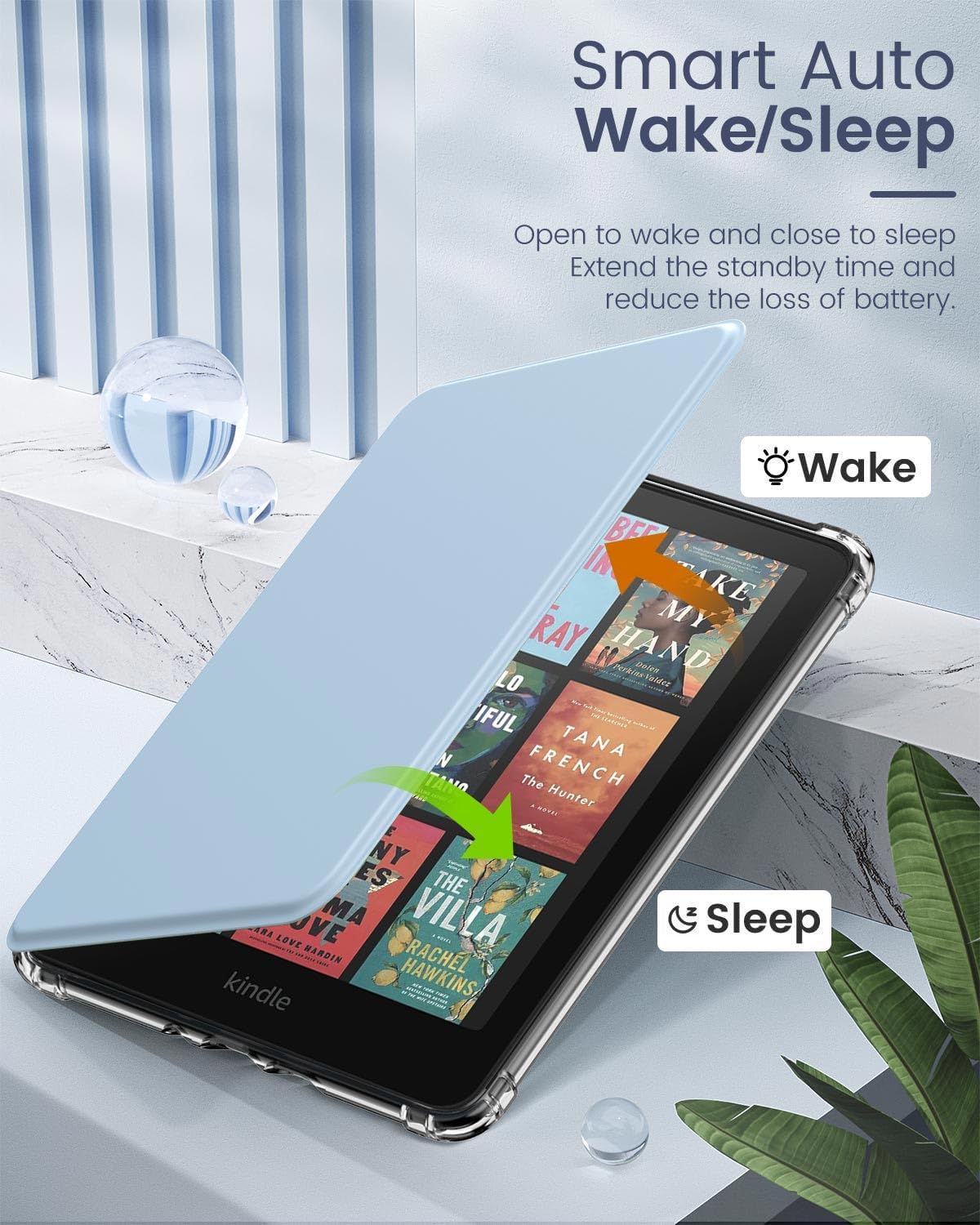 ESTUCHE MOKO PARA KINDLE PAPERWHITE 12ª GEN Y COLORSOFT 2024 AZUL CIELO - 5