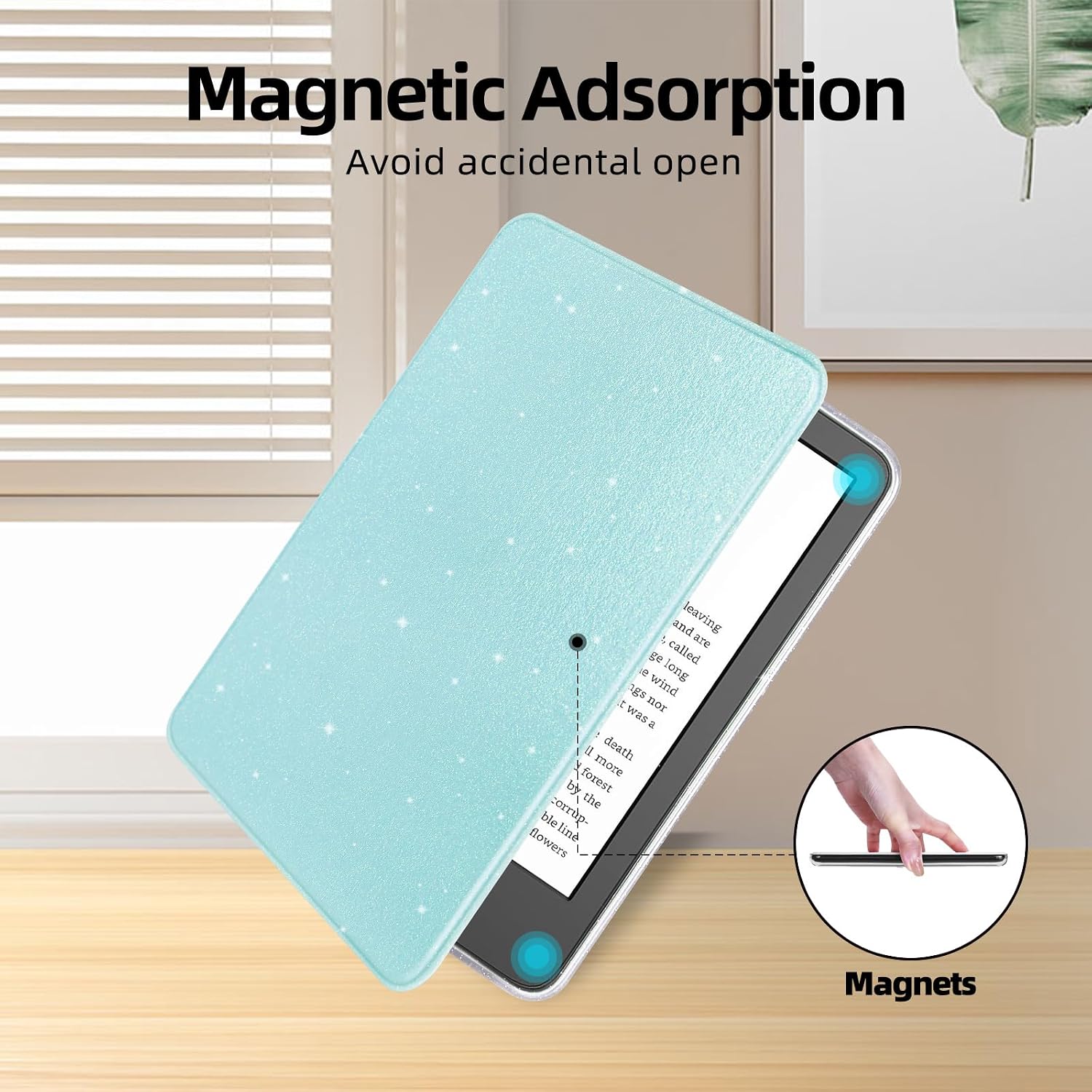ESTUCHE HOICHOE GLITTER PARA KINDLE BASIC 6' 11ª GEN 2024/2022 AZUL - 5