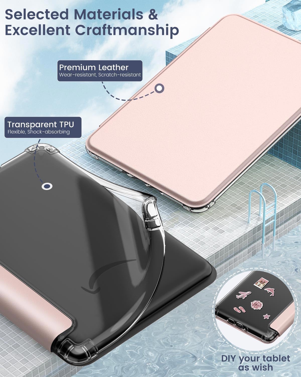 ESTUCHE MOKO PARA KINDLE PAPERWHITE 12TH GEN Y COLORSOFT 2024 ROSA DORADO - 4