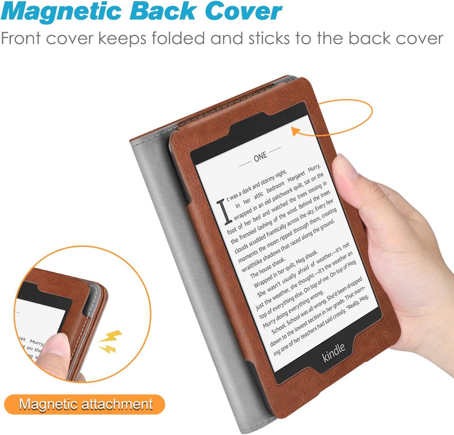 ESTUCHE FINTIE PARA KINDLE PAPERWHITE 6' 10MA GEN 2018 MARRÓN VINTAGE - 5