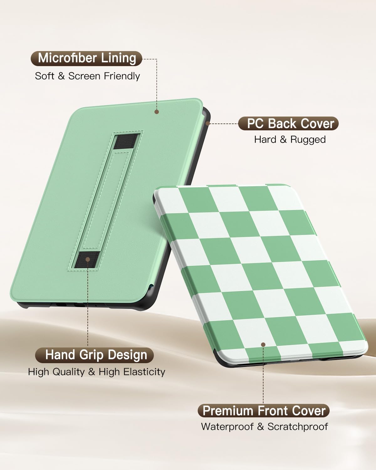 ESTUCHE MOKO PARA LECTOR ELECTRÓNICO 6' 11ª GENERACIÓN 2024/2022 CUADRO VERDE - 5