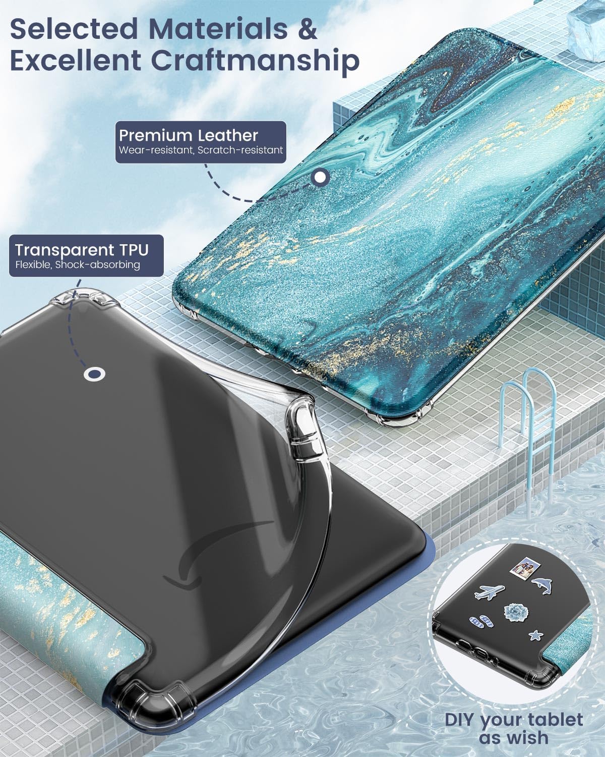 ESTUCHE MOKO PARA KINDLE PAPERWHITE 12ª GEN Y COLORSOFT 2024 TEXTURA DORADA - 4