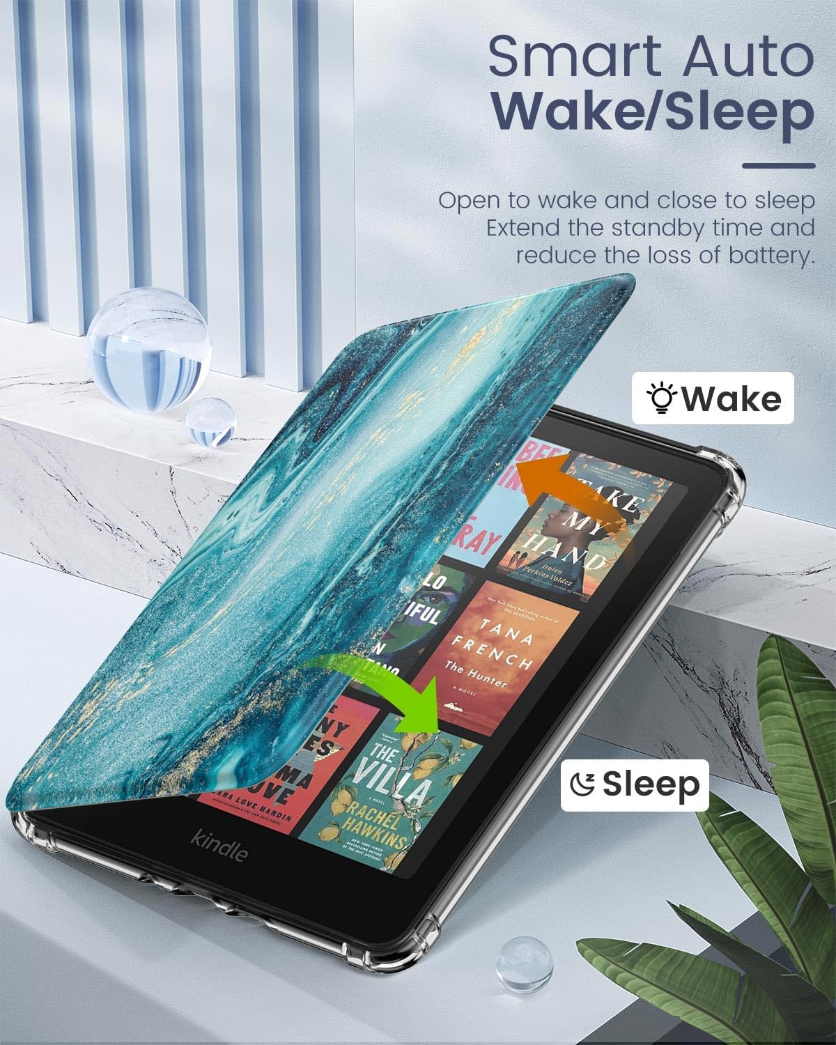 ESTUCHE MOKO PARA KINDLE PAPERWHITE 12ª GEN Y COLORSOFT 2024 TEXTURA DORADA - 5