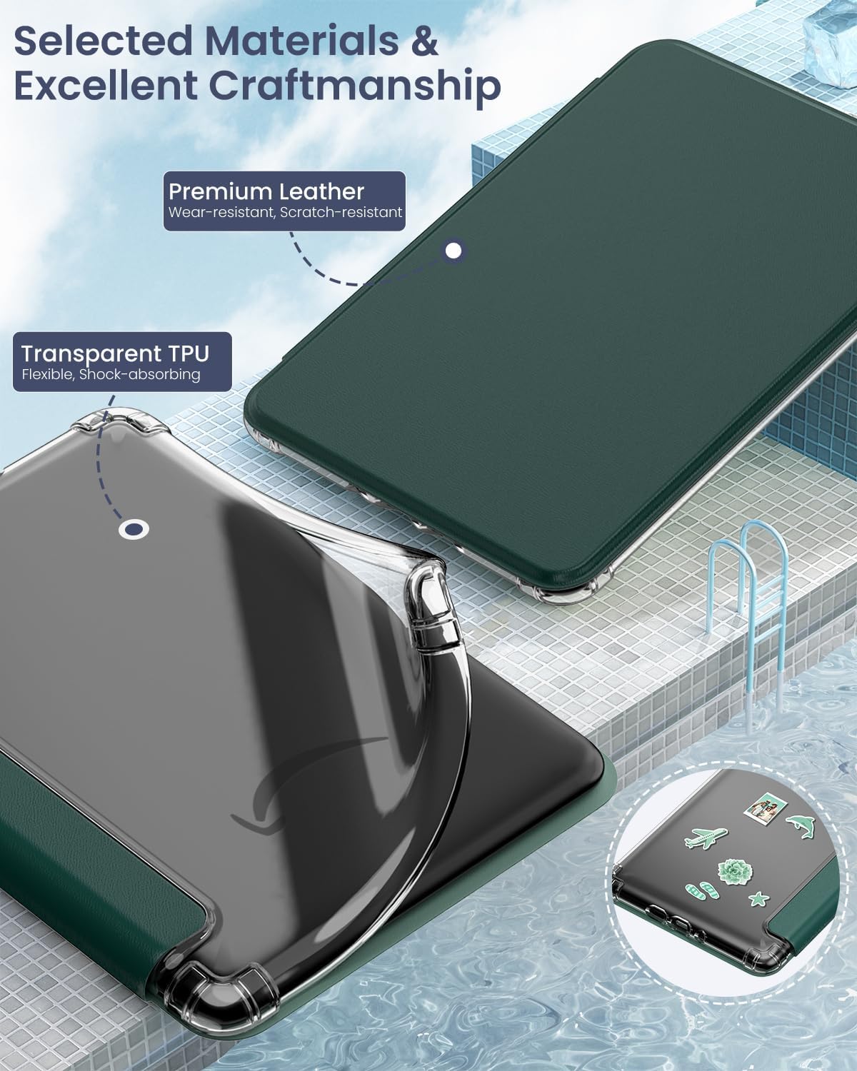 ESTUCHE MOKO PARA KINDLE PAPERWHITE 12TH GEN Y COLORSOFT 2024 VERDE MEDIANOCHE - 4