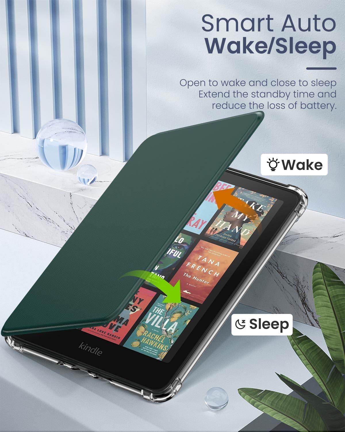 ESTUCHE MOKO PARA KINDLE PAPERWHITE 12TH GEN Y COLORSOFT 2024 VERDE MEDIANOCHE - 5