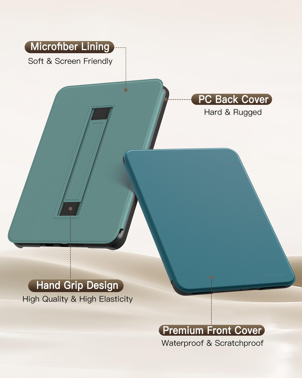 ESTUCHE MOKO PARA EBOOK READER 7' 12TH GEN 2024 VERDE AGUA - 3