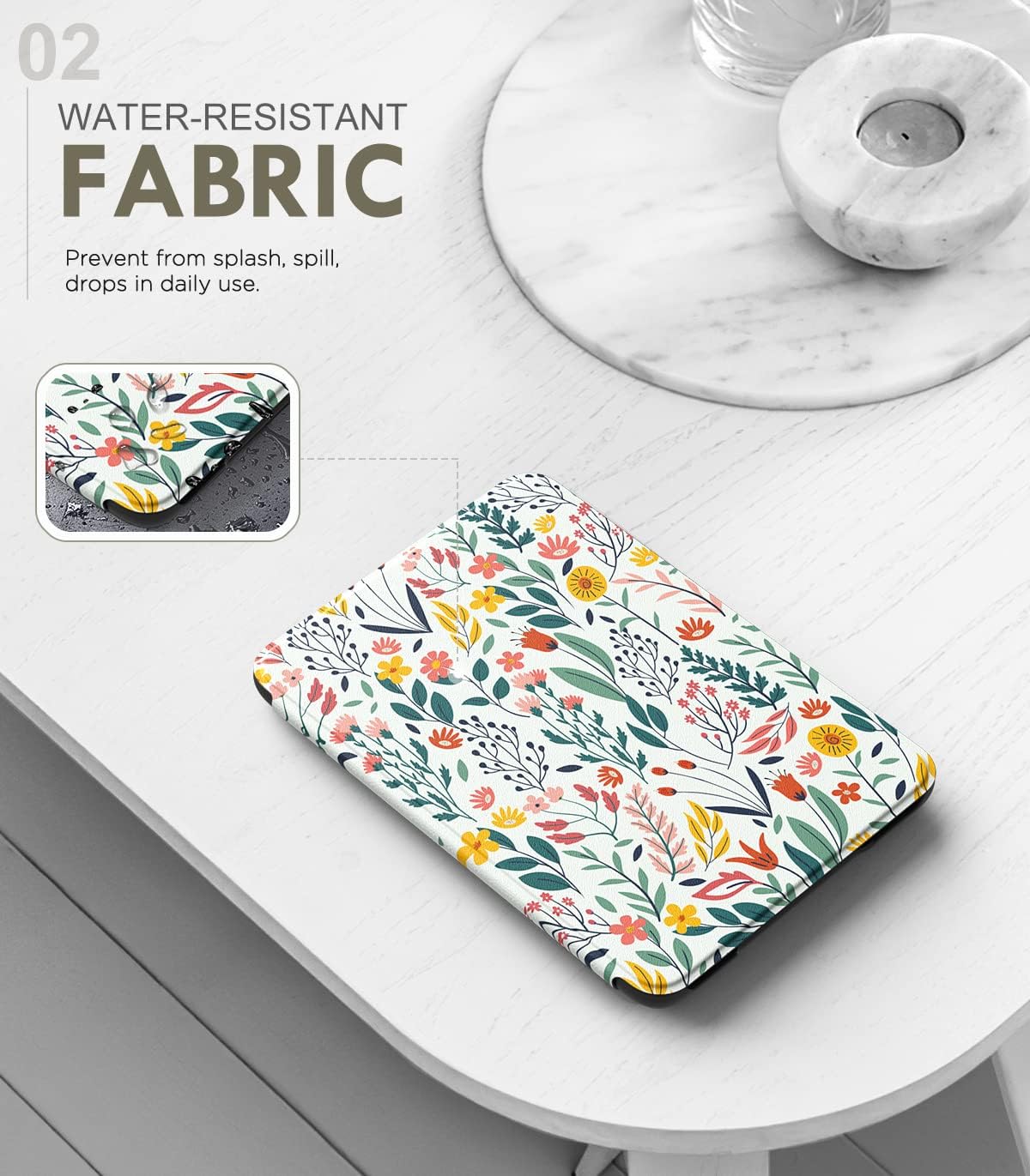 FUNDA MOKO PARA KINDLE BASIC 6' 11ª GEN 2024/2022 FLORES - 3